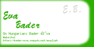 eva bader business card